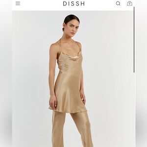 Dissh gold satin set new without tags